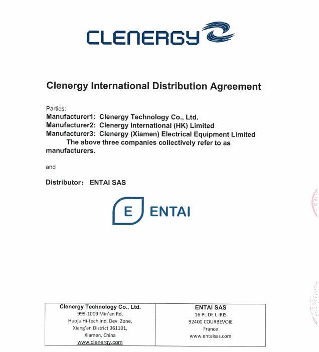 Accord de distribution Clenergy